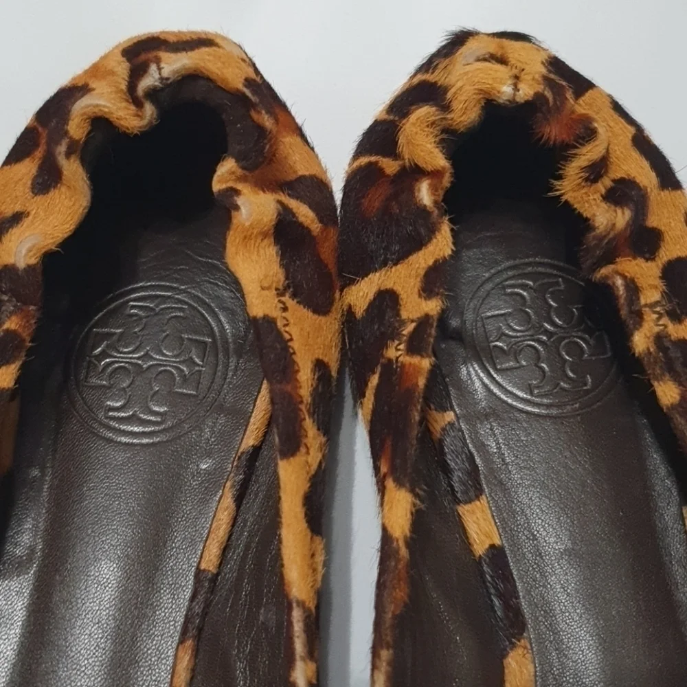 Tory Burch Leopard Print Calf Hair Reva Ballet Flats